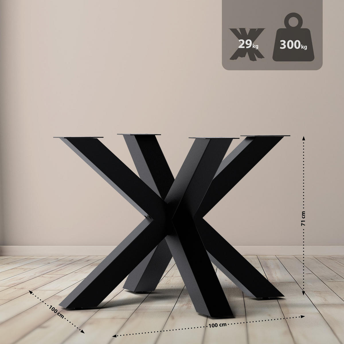 Schwarz, Metall (100/71/100cm) - CLP