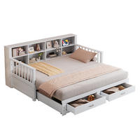 SCHLAFSOFA 90/190 cm ausziehbar mit Steckdose, Stauraum und 2 Schubladen, Weiß - Weiß, Holzwerkstoff (117/80/196.2cm) - Redom