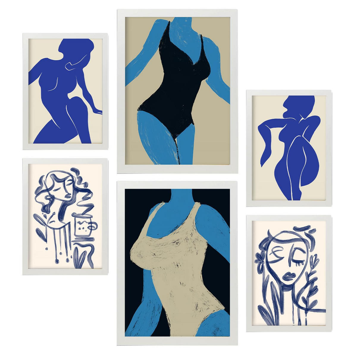 POSTER Set Mit 6 Mettle Body Größe A3 & A4 Weißer Rahmen - Weiß, Papier (29.7/1cm) - Nacnic