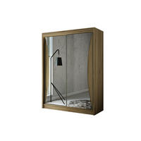 KLEIDERSCHRANK TIWAN mit Spiegel/LED - 200 cm - Braun - Braun, Holzwerkstoff (200/215/61cm) - ALTDECOR