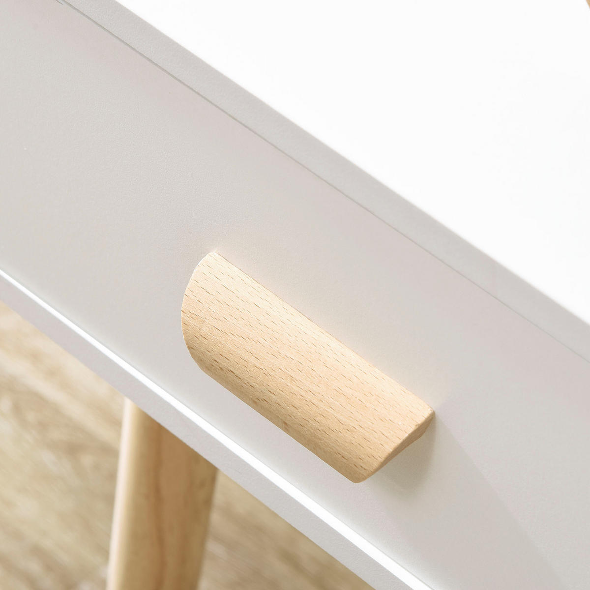 NACHTSCHRANK 2er-Set DE-12959 1 Schublade, skandinavisch Weiß/Naturholz - Weiß, Holzwerkstoff (30.5/60/40.5cm) - ComfortXL