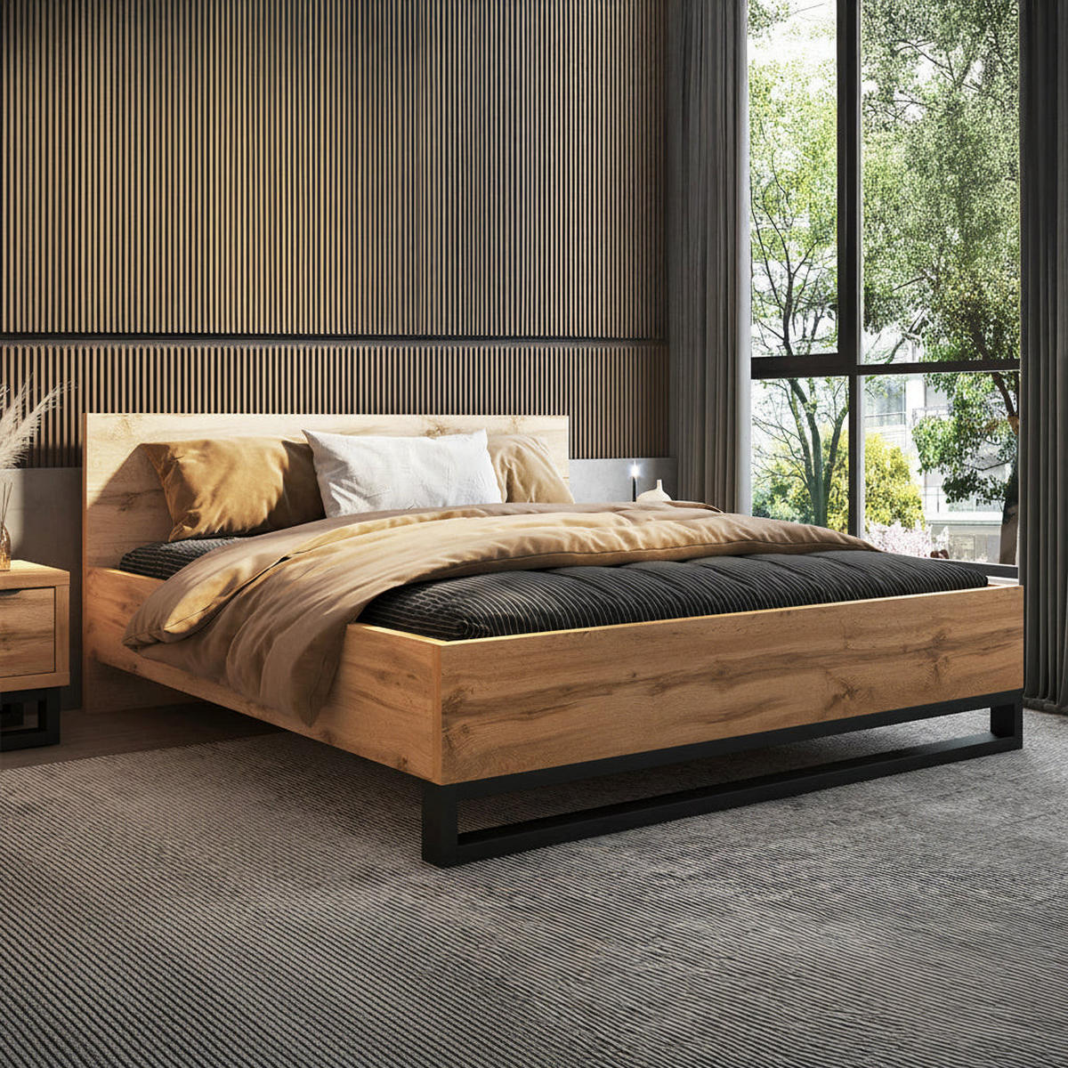 BETT 180/200 Eden Holz - Braun, Holzwerkstoff (180/200cm) - Petits-meubles