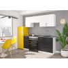 KÜCHENZEILE LECO 180 schwarz glaz weiss matt - Schwarz Hochglanz/Weiß, Holzwerkstoff (180/82/46cm) - roe furniture