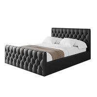 POLSTERBETT mit Bettkasten, Fußteil und Lattenrost, Boxbett ohne Matratze - RENO-Z 120x200 Schwarz Kunstleder - Schwarz Hochglanz, Holzwerkstoff/Textil (120/200cm) - ALTDECOR