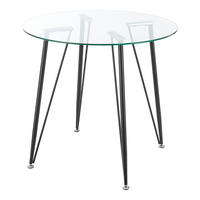 ESSTISCH Huittinen - Transparent/Schwarz, Glas/Metall (80/80/72cm) - [en.casa]