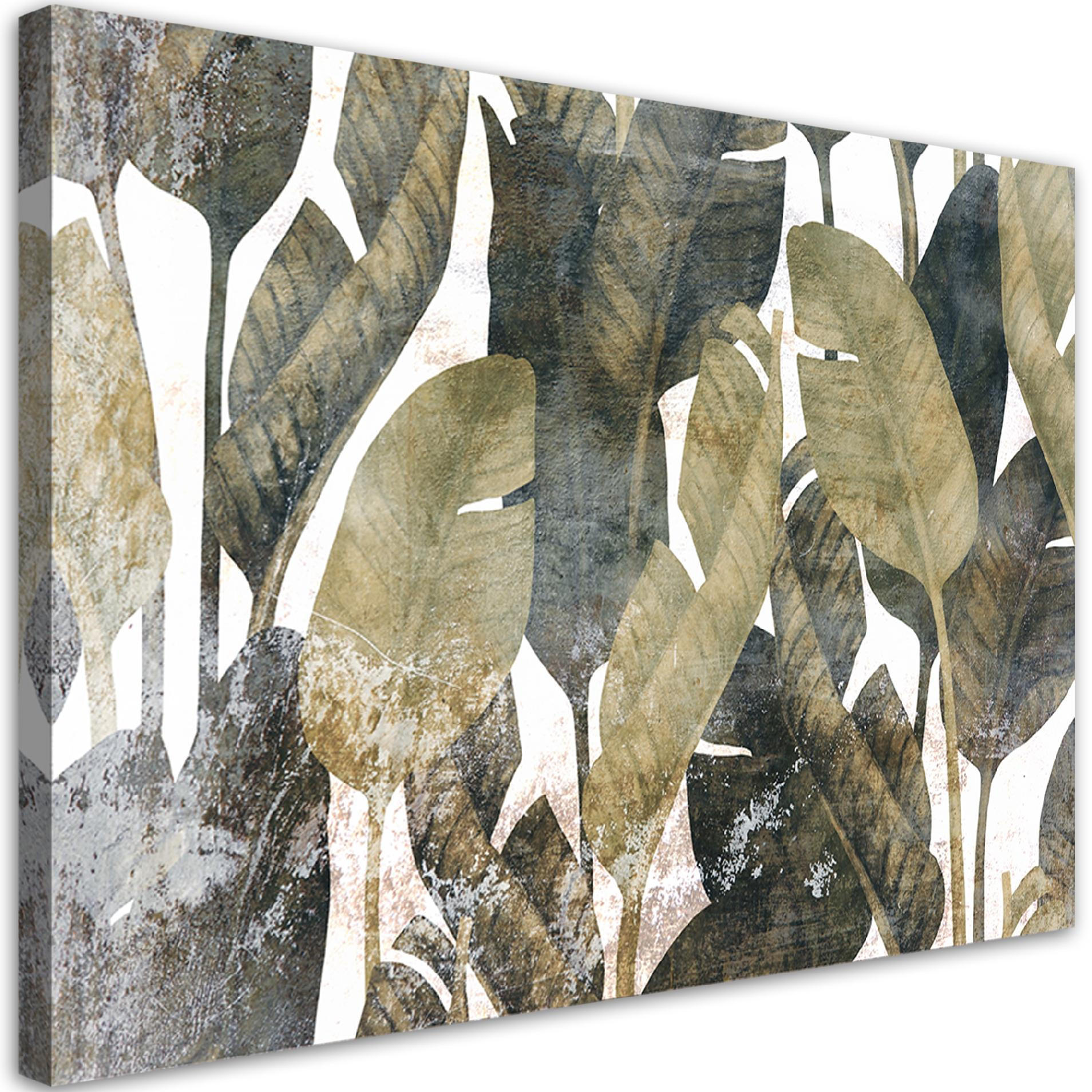 LEINWANDBILD Bananenblätter 100x70cm - Grün, Textil (100/70cm) - Feeby