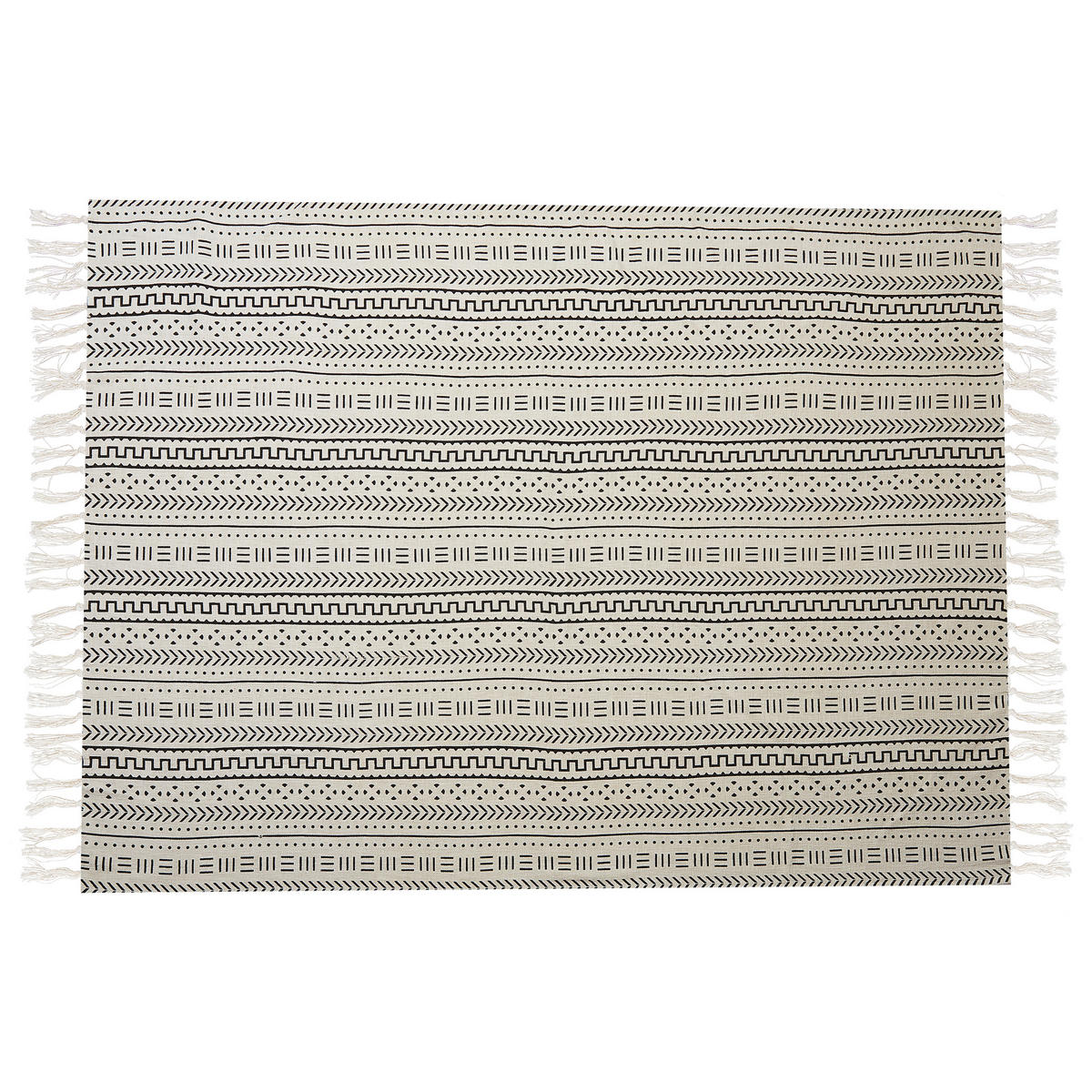 DECKE Weiß Panvel 130/180 cm - Weiß, Naturmaterialen/Textil (130/180cm) - Beliani