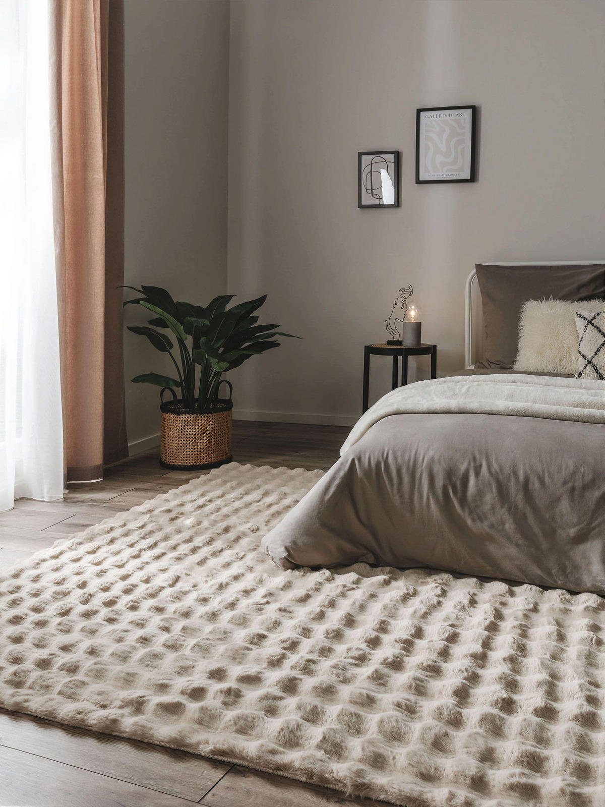 KUNSTFELL-TEPPICH Dave Beige 160x230 cm - Beige, Textil (160/230cm) - benuta Nest
