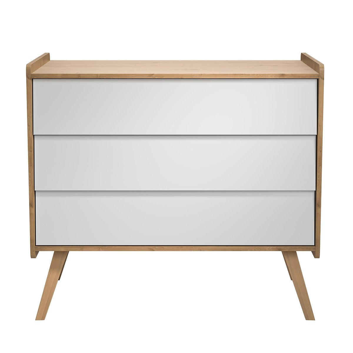 KOMMODE 3 Schubladen L100 cm - Vintage - Weiß, Holzwerkstoff (58.5/90/100cm) - Calicosy