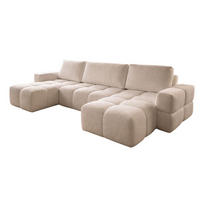 WOHNLANDSCHAFT U-Form Hellbeige WOLKS - Creme, Textil (340/90/165cm) - Compleo24