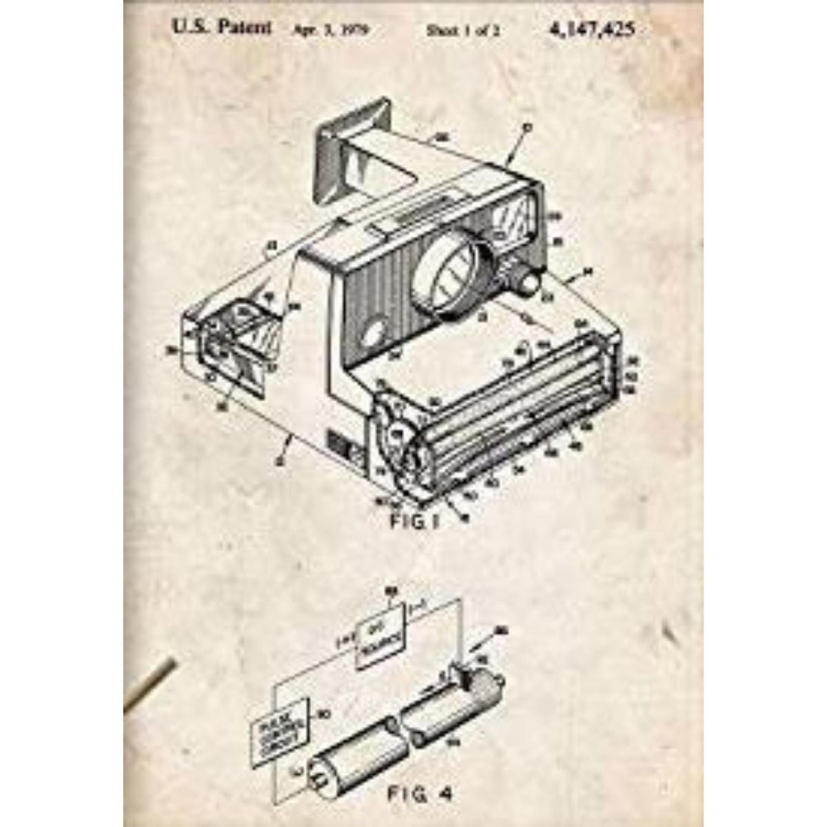 POSTER Polaroid-Kamera Patent A3 Rahmenlos - Klar, Papier (29.7/5/42cm) - Nacnic