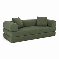 SCHLAFSOFA 1-Sitzer wandelbar Velours Grün - Grün, Kunststoff (89/59/195cm) - Meubliv