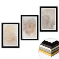 WANDBILDER 3er-Set - 20x30 cm Schwarzer Rahmen - Warme Aquarell-Pastelltexturen - Schwarz, Kunststoff (20/30cm) - ArtPrintCave