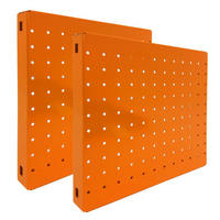 DOPPELPACK 2x Memoboard aus Stahl gelocht | HxBxT 30x30x3,5cm | Orange | Lochblech Wandtafel Trägersystem - Gelb, Metall (30/30/3.5cm) - PROREGAL