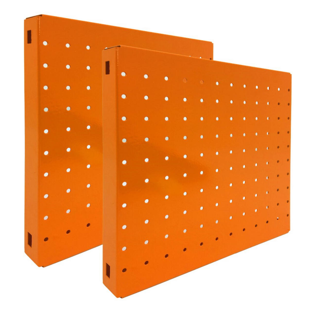 DOPPELPACK 2x Memoboard aus Stahl gelocht | HxBxT 30x30x3,5cm | Orange | Lochblech Wandtafel Trägersystem - Gelb, Metall (30/30/3.5cm) - PROREGAL