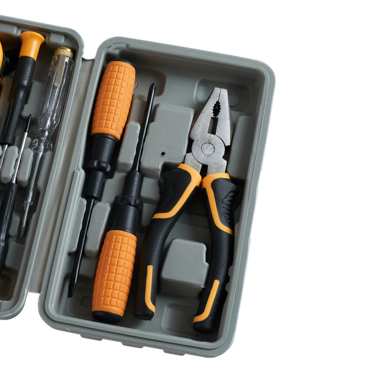 WERKZEUGSATZ 15-tlg. in Gelb Schwarz Haushalts-Werkzeugset mit Koffer aus Stahl - Schwarz, Metall (12/20/5cm) - Livingandhome