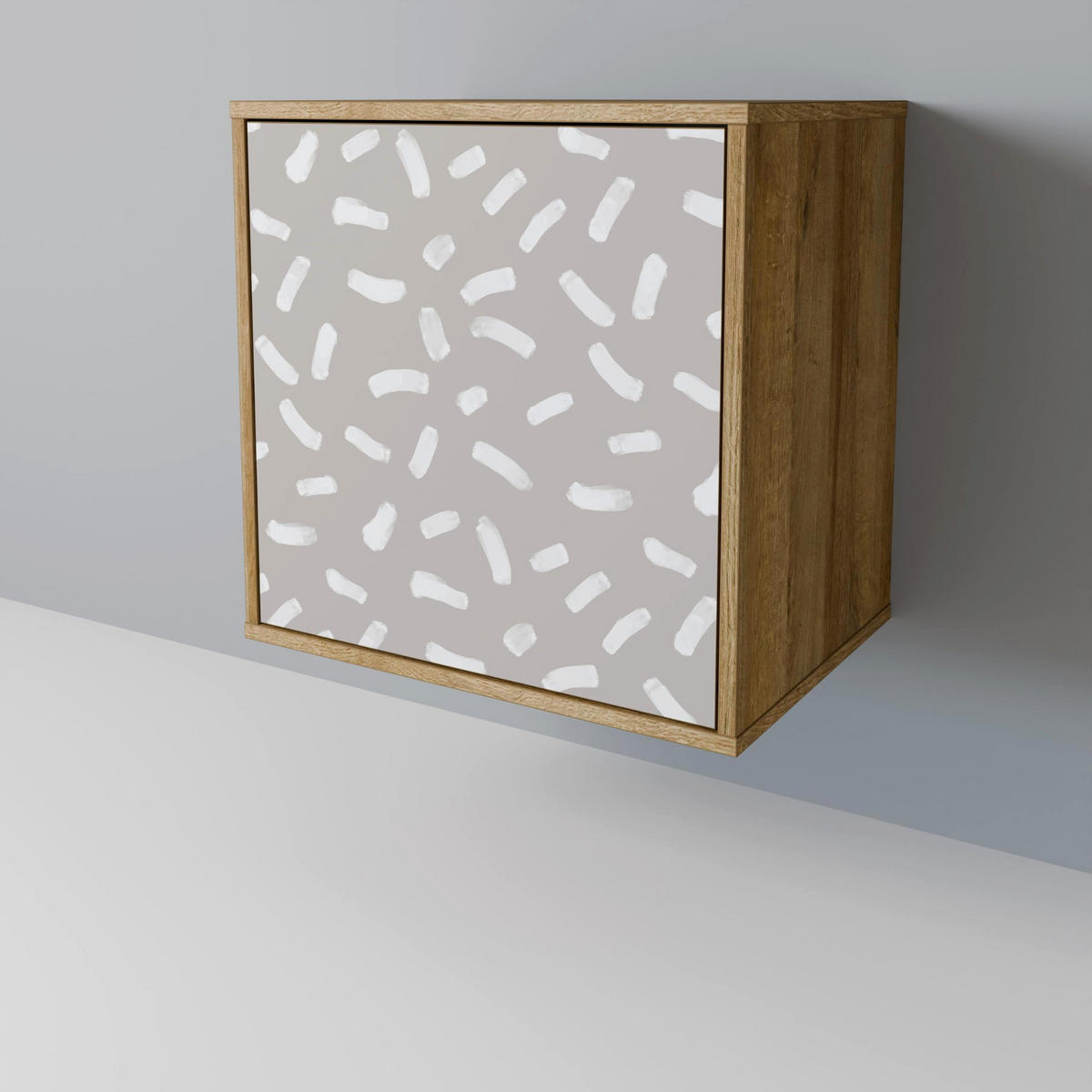 SIDEBOARD PASSING SECONDS, Eichefarben, 57,5x42x70,5 cm, Schwarze Metall-Sternfüße - Eichefarben/Multicolor, Holzwerkstoff/Metall (57.5/70.5/42cm) - SpaceRebels