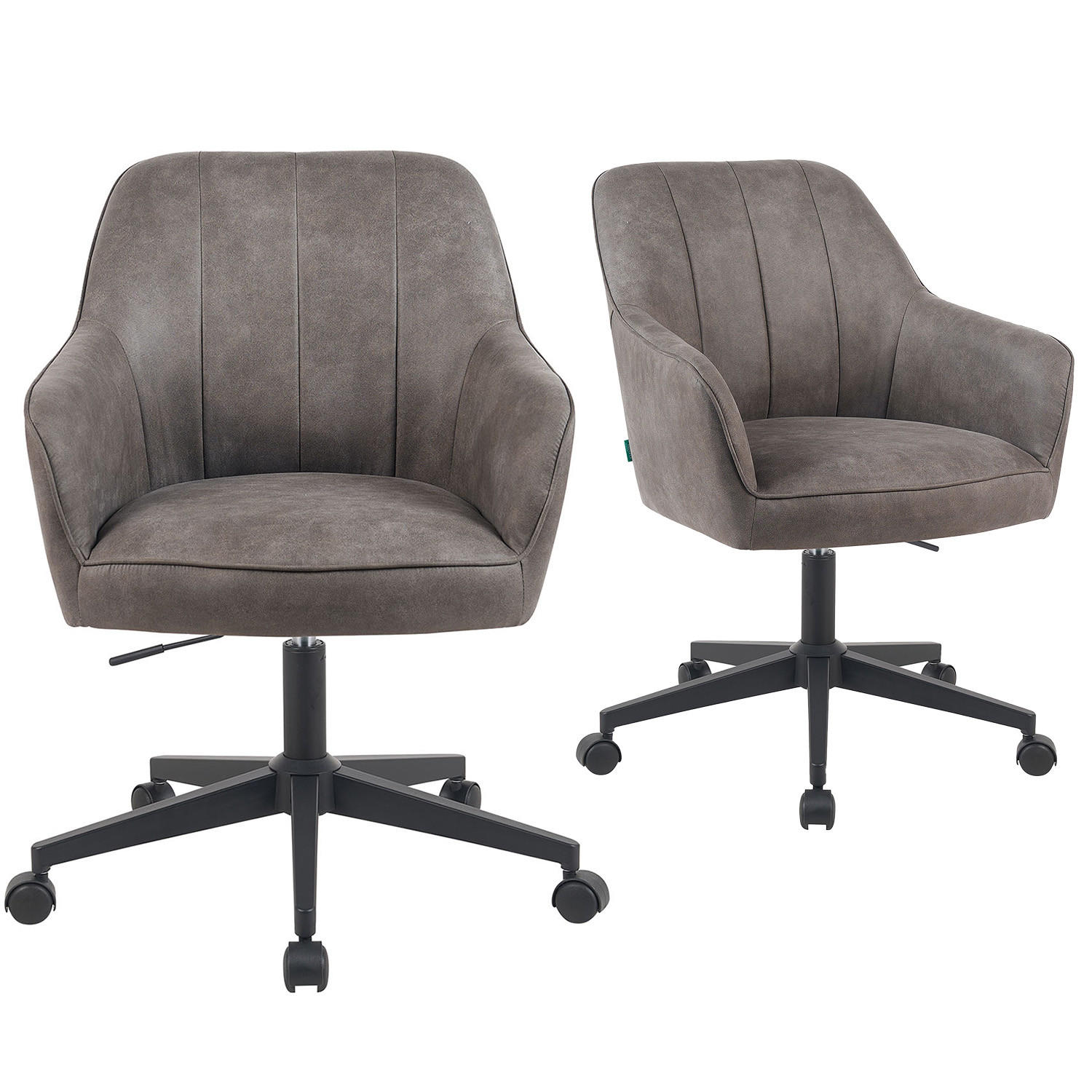 BÜROSTUHL Mika-Nika - Taupe/Schwarz, Textil/Metall (60/84/65cm) - DUBI Möbel