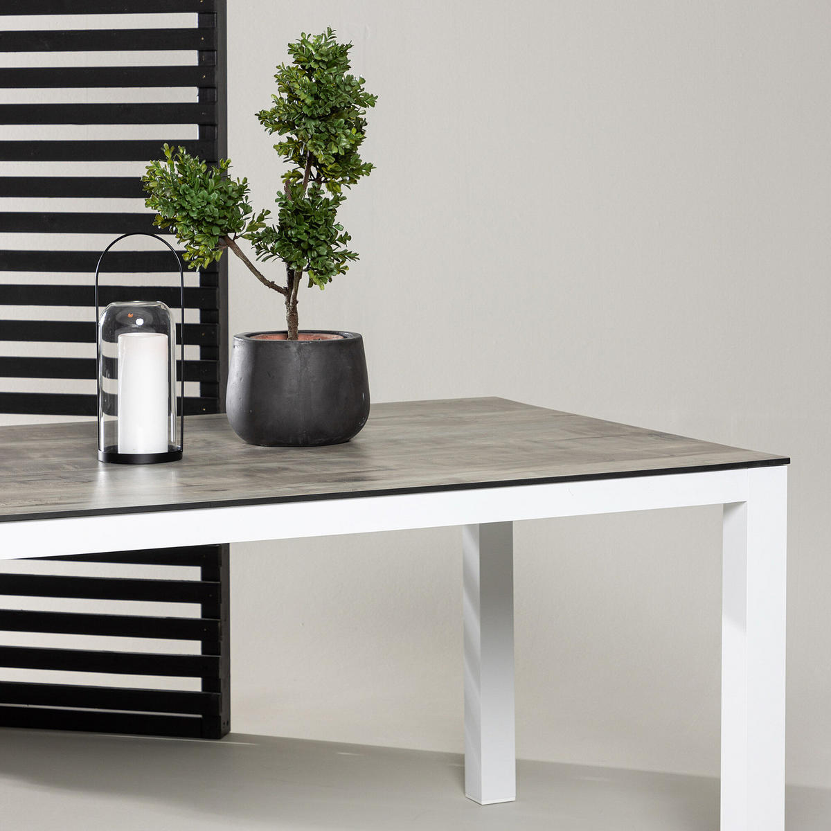 GARTENTISCH - Grau - Aluminium - 100 x 75 x 205 cm - Weiß/Grau, Metall (205/100/75cm) - home24