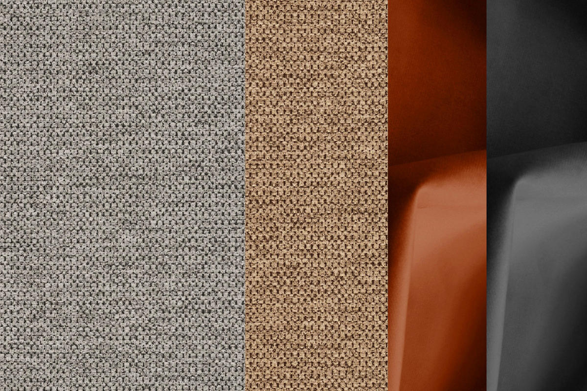 ECKSOFA EVENTO 5-Sitzer, platinfarben - Schwarz/Grau, Holzwerkstoff/Textil (266/206cm) - Courtois Laville