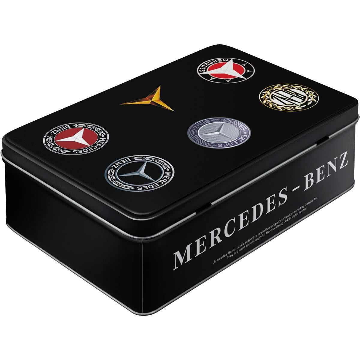VORRATSDOSE flach Mercedes-Benz Logo Evolution - Multicolor, Metall (23/7/16cm) - Nostalgic-Art