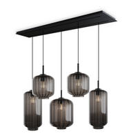 HÄNGELEUCHTE Velo 5-flammig Rauch Ø 18/20/25cm - Anthrazit/Schwarz, Glas (25/25/27cm) - s.luce