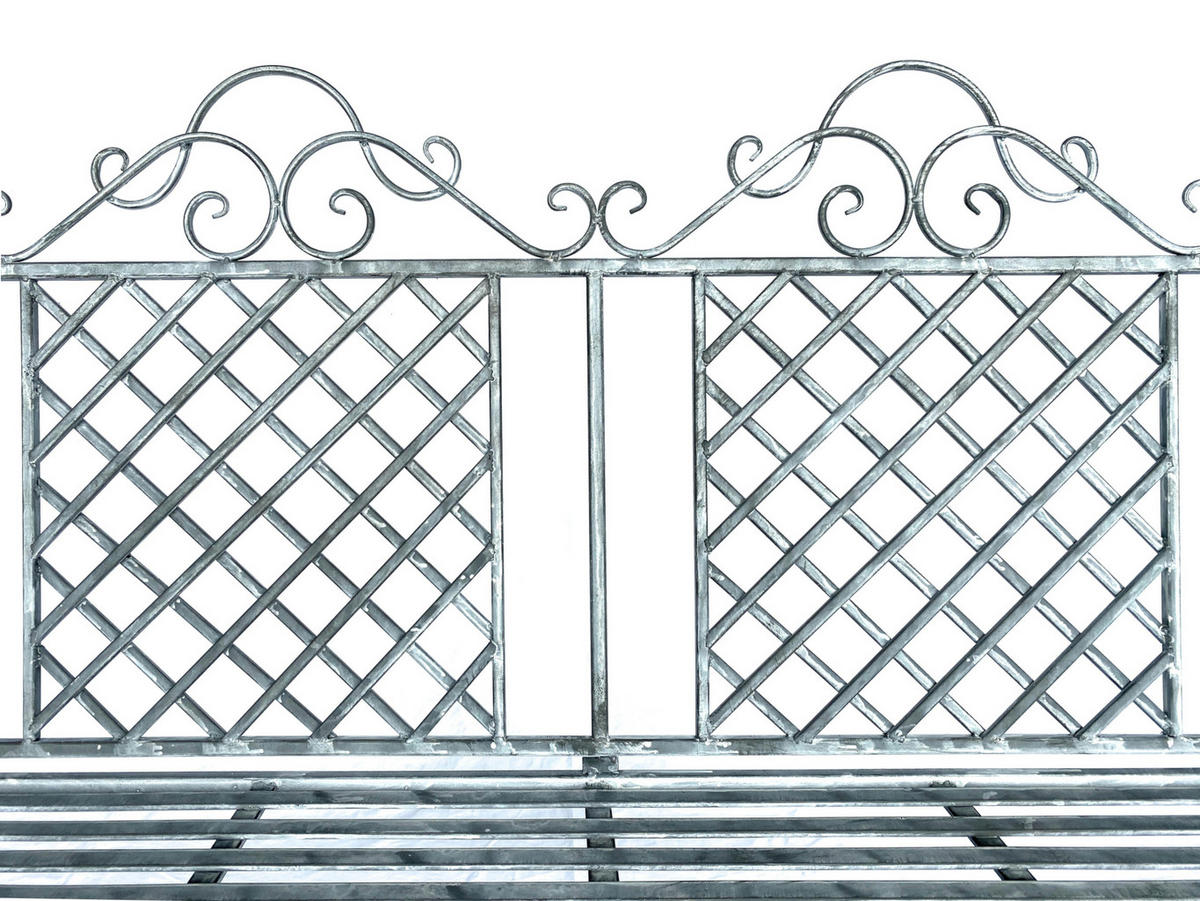 GARTENBANK aus Metall Grau 120 cm 96020 - Grau, Metall (118.5/98.5/60cm) - DanDiBo