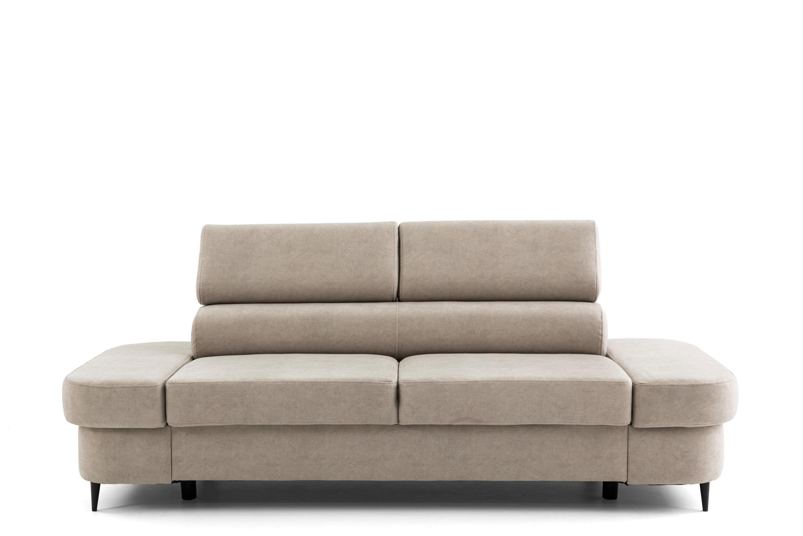 2-SITZER-SOFA PRIAM 206 cm Velours Creme - Creme/Schwarz, Holz/Textil (206/95/102cm) - Muffo
