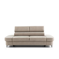 2-SITZER-SOFA PRIAM 206 cm Velours Creme - Creme/Schwarz, Holz/Textil (206/95/102cm) - Muffo