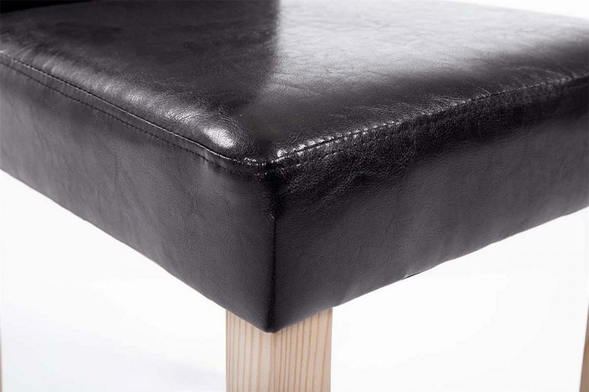 STUHL Lederlook braun - Eukalyptusholzfarben/Braun, Holz/Textil (41/91/47cm) - CLP