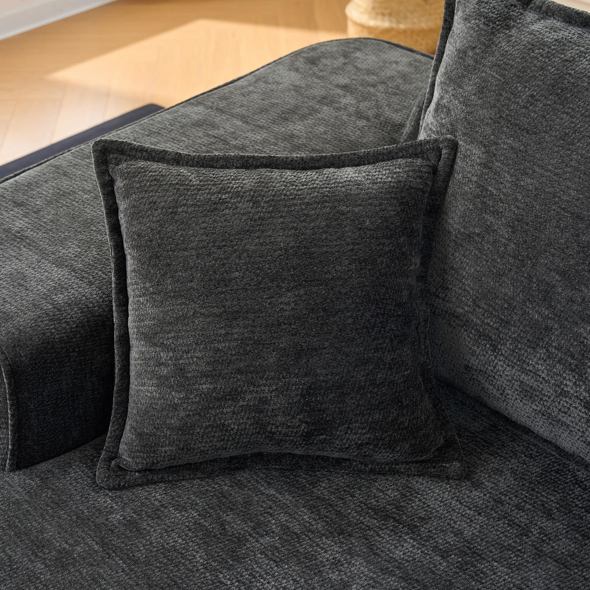 2-SITZER SOFA in Chenille Montagefrei - Dunkelgrau, Textil (150/65/95cm) - Urban Meuble