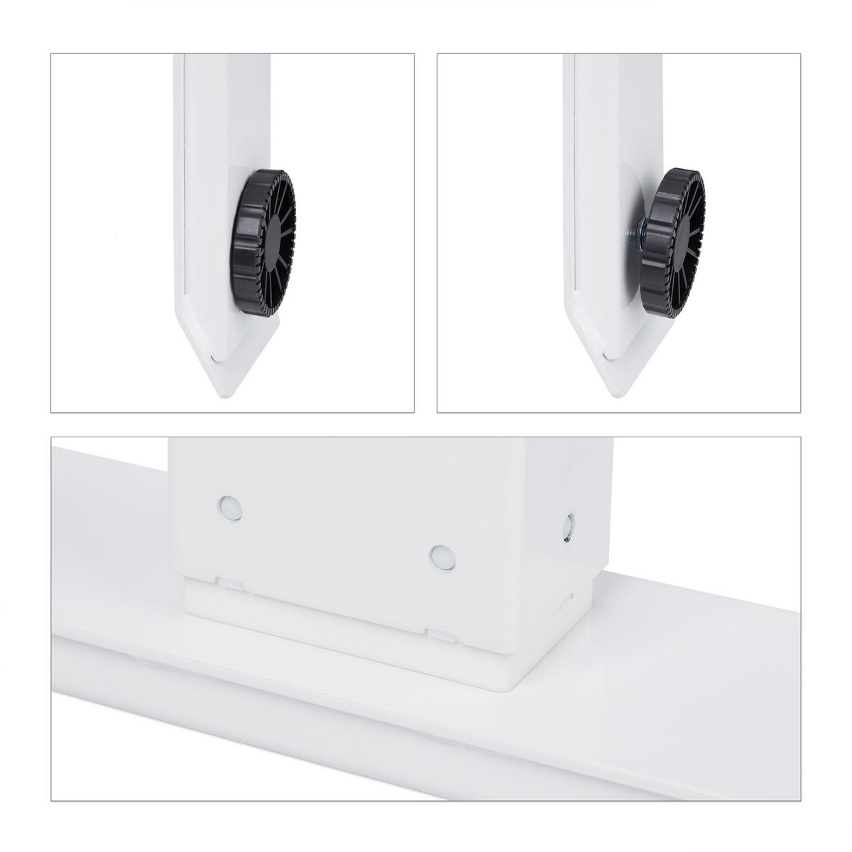 TISCHGESTELL - Weiß, Metall (65/86.5/71cm) - Relaxdays