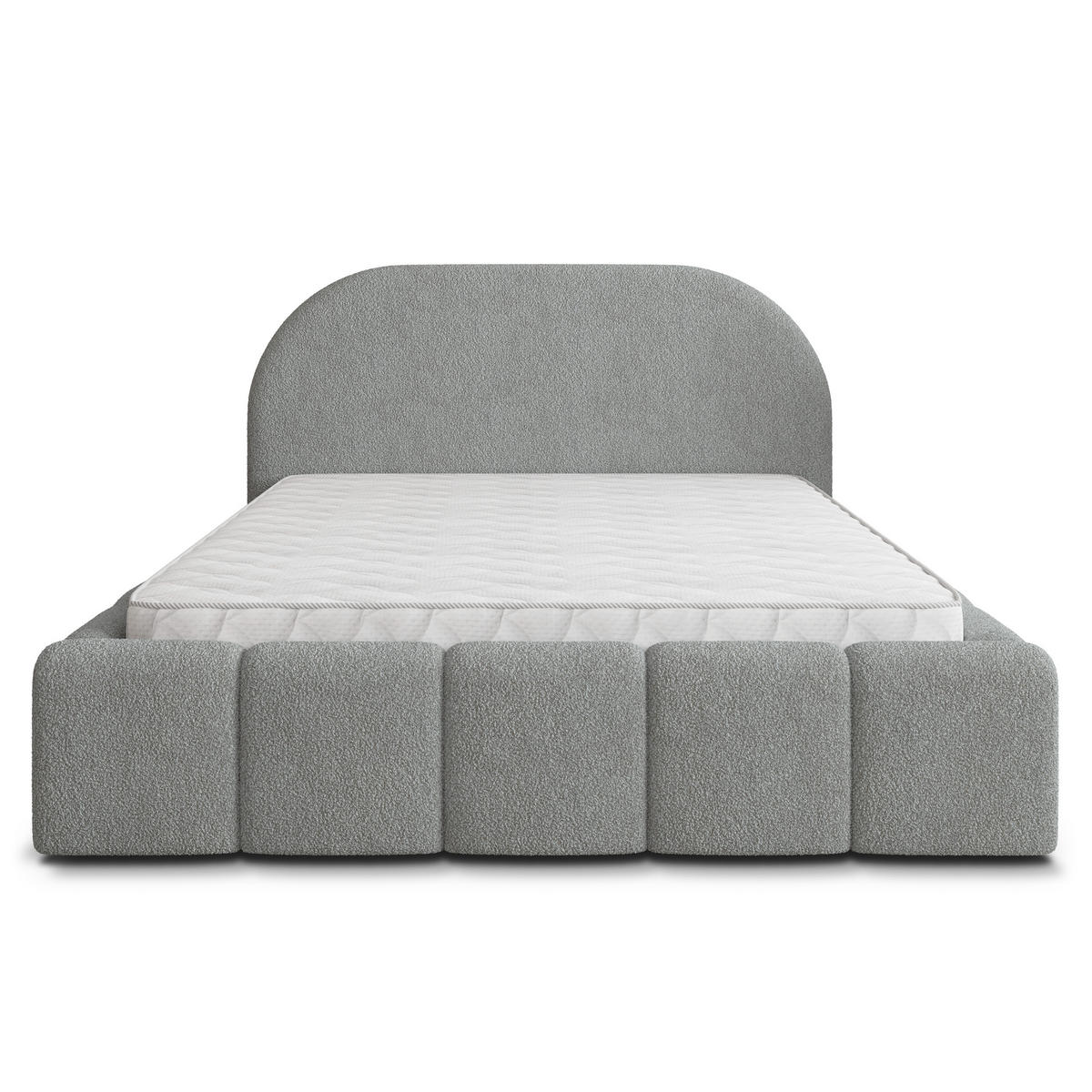 POLSTERBETT FLUSSO 140x200 cm mit Bettkästen - Hellgrau - Hellgrau, Holz (140/200cm) - MASSENO