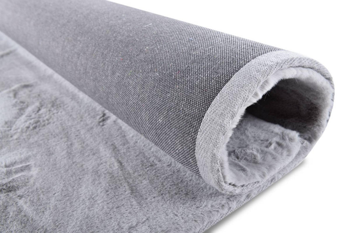 KUNSTFELLTEPPICH Chiara 60x135 cm - Silberfarben, Textil (60/135cm) - Gino Falcone
