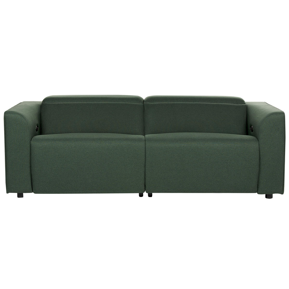 2-SITZER-SOFA dunkelgrün USB-Port elektrisch verstellbar Ulven - Grün, Textil (222/76/106cm) - Beliani