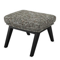 HOCKER mit Holzfüßen - Schwarz/Grau, Birkenholz/Textil (54/41/41cm) - home24