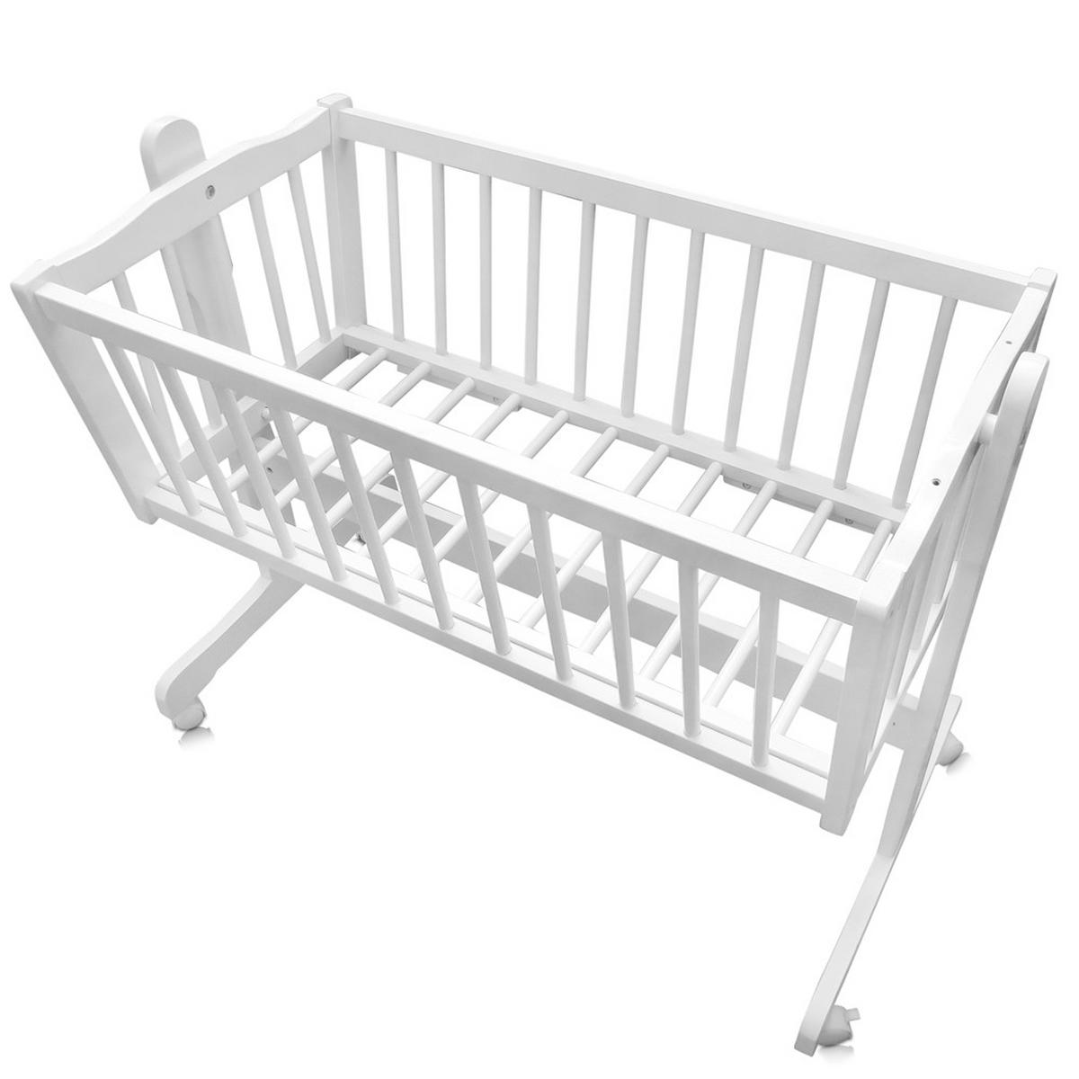 BABYBETT Beige 100 x 77 cm mit Rollen - Beige, Holz (77/100cm) - VitaliSpa