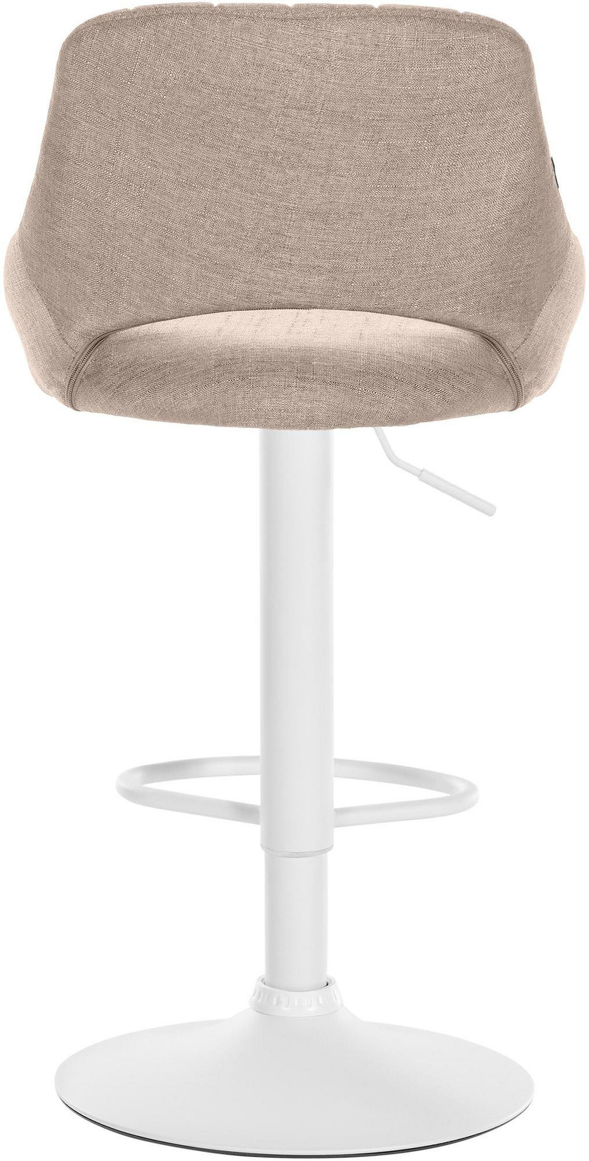 BARHOCKER Stoff Taupe - Taupe/Weiß, Textil/Metall (46.5/85/48cm) - CLP