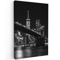 LEINWANDBILD New York - Brooklyn - Brücke 20x30 cm - Schwarz, Textil (20/30cm) - MuchoWow