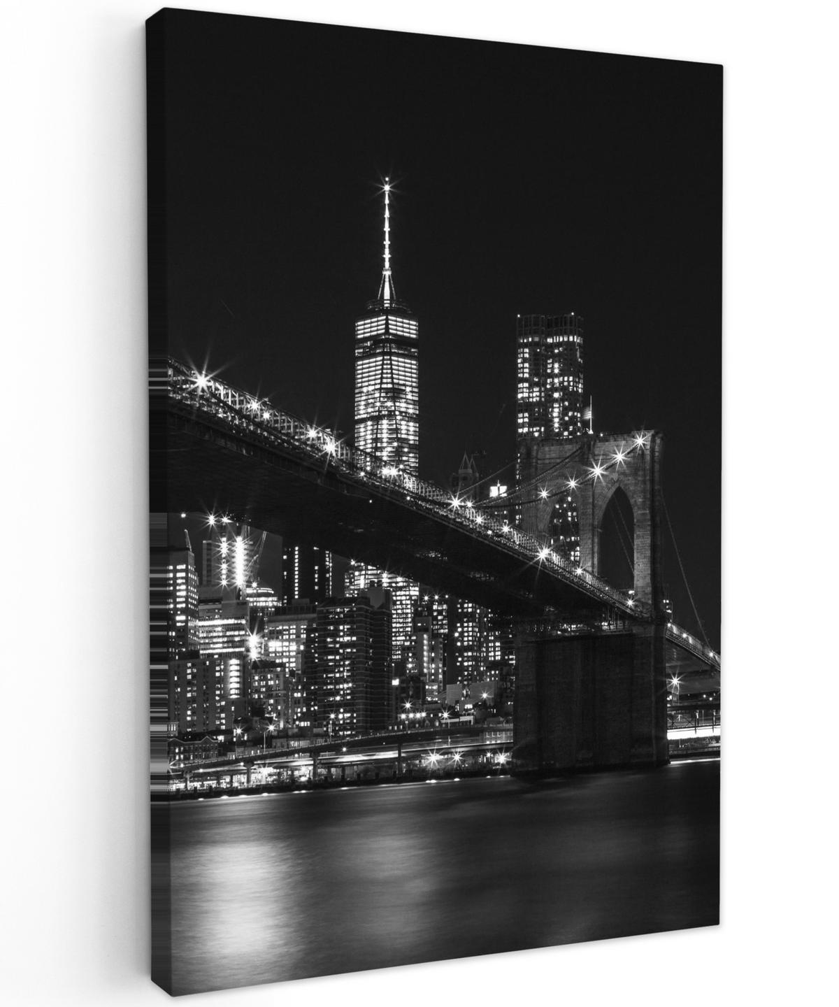 LEINWANDBILD New York - Brooklyn - Brücke 20x30 cm - Schwarz, Textil (20/30cm) - MuchoWow