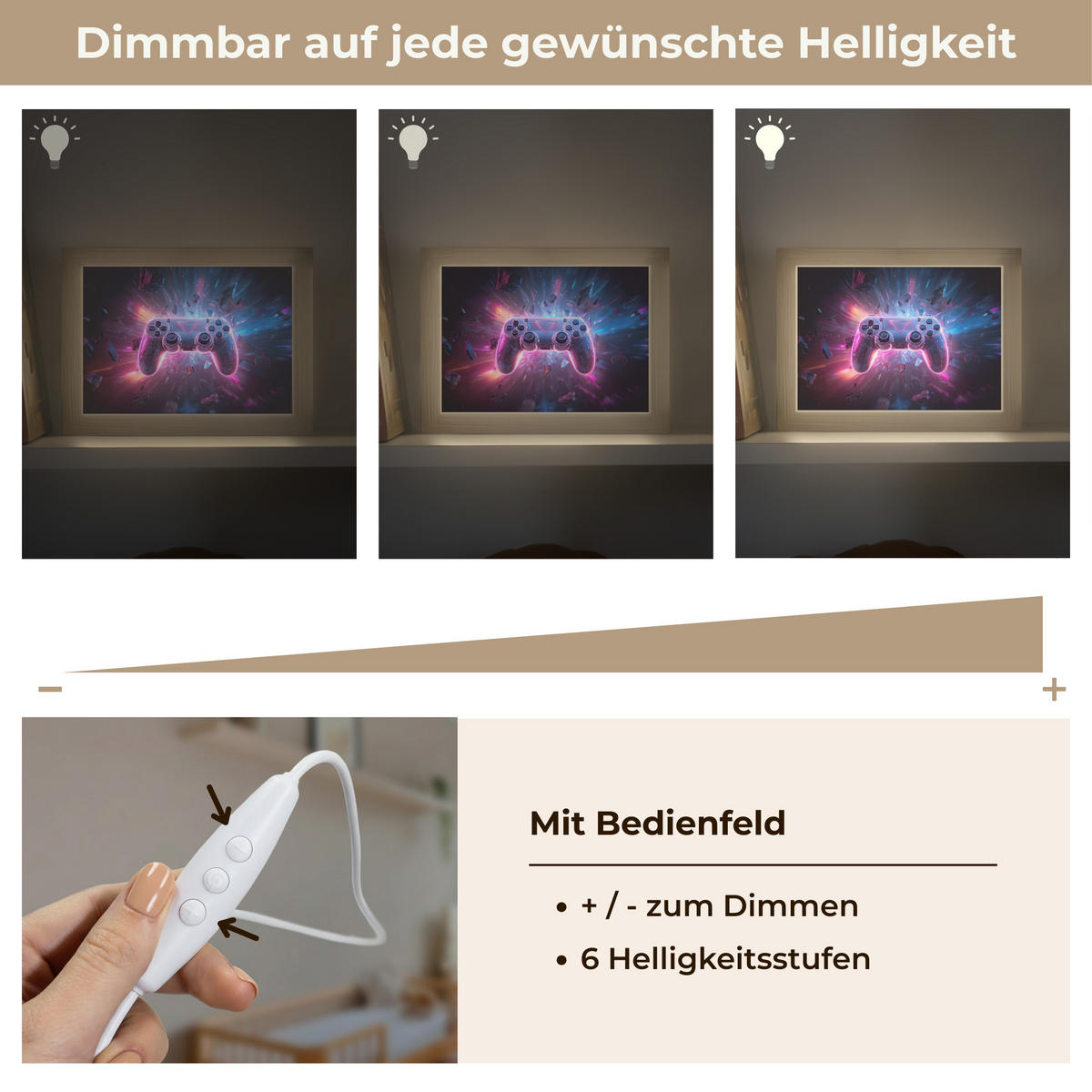 NACHTTISCHLAMPE Controller - Neon - Explosion - Abstrakt 20x15 cm - Violett, Holzwerkstoff (8/20/15cm)