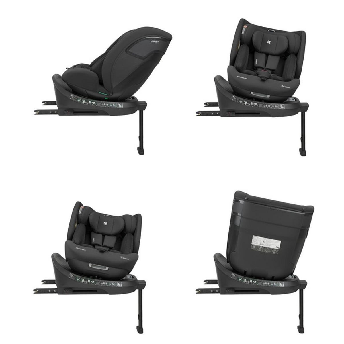 KINDERSITZ i-Orbit i-Size schwarz (40-150cm) Gruppe 0+/1/2/3 Isofix Stützbein - Schwarz, Kunststoff (45/82/51cm) - Kikka boo