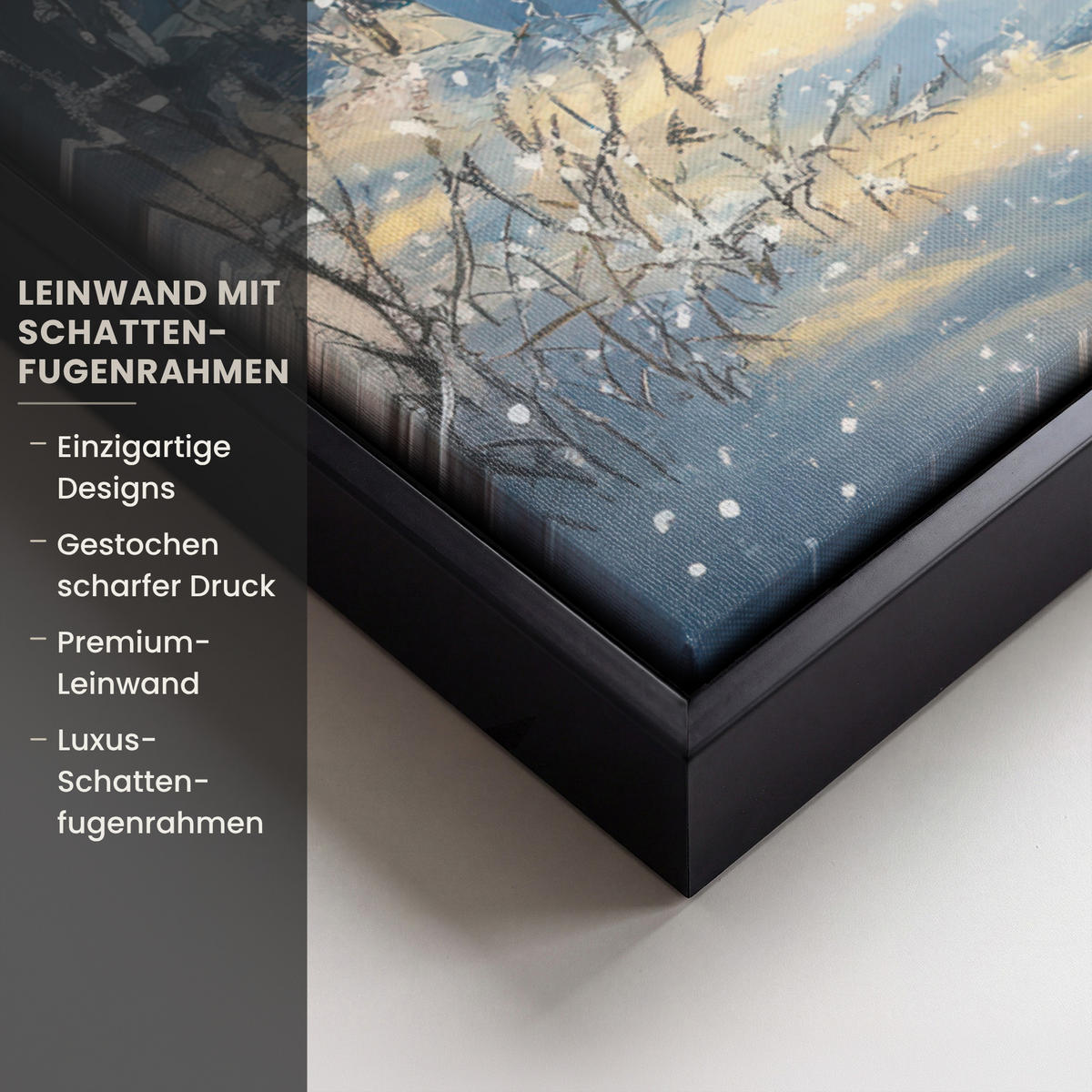 LEINWAND Bilder mit Rahmen - Schneemann - Schnee - Winter - Wald - 70x100 - Hellblau, Textil (70/100cm) - MuchoWow