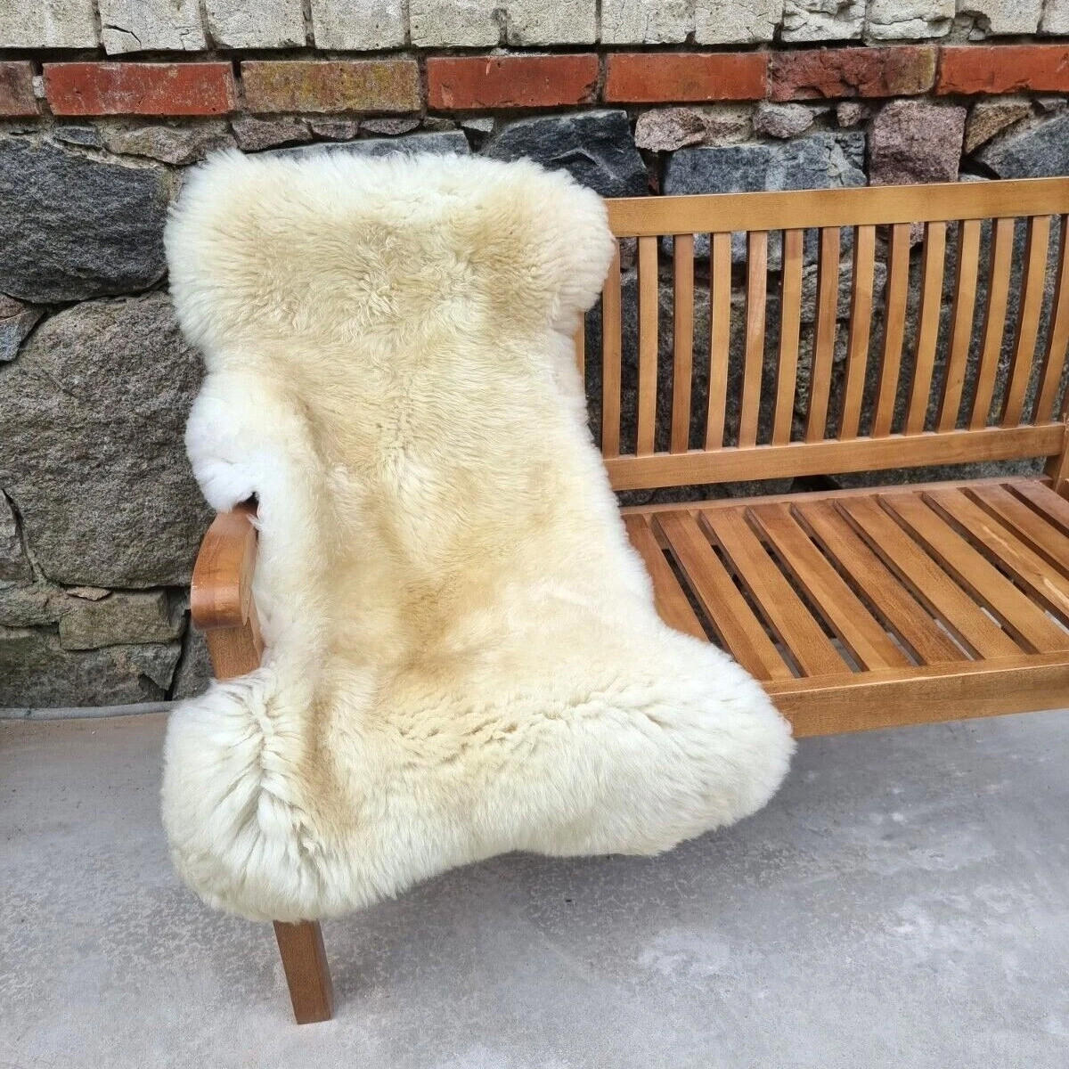 SCHAFFELL Premium Lammfell Natur ungeschoren weiche Wolle Naturweiß ca. 105 cm - Weiß, Fell (55/105cm) - Provellus