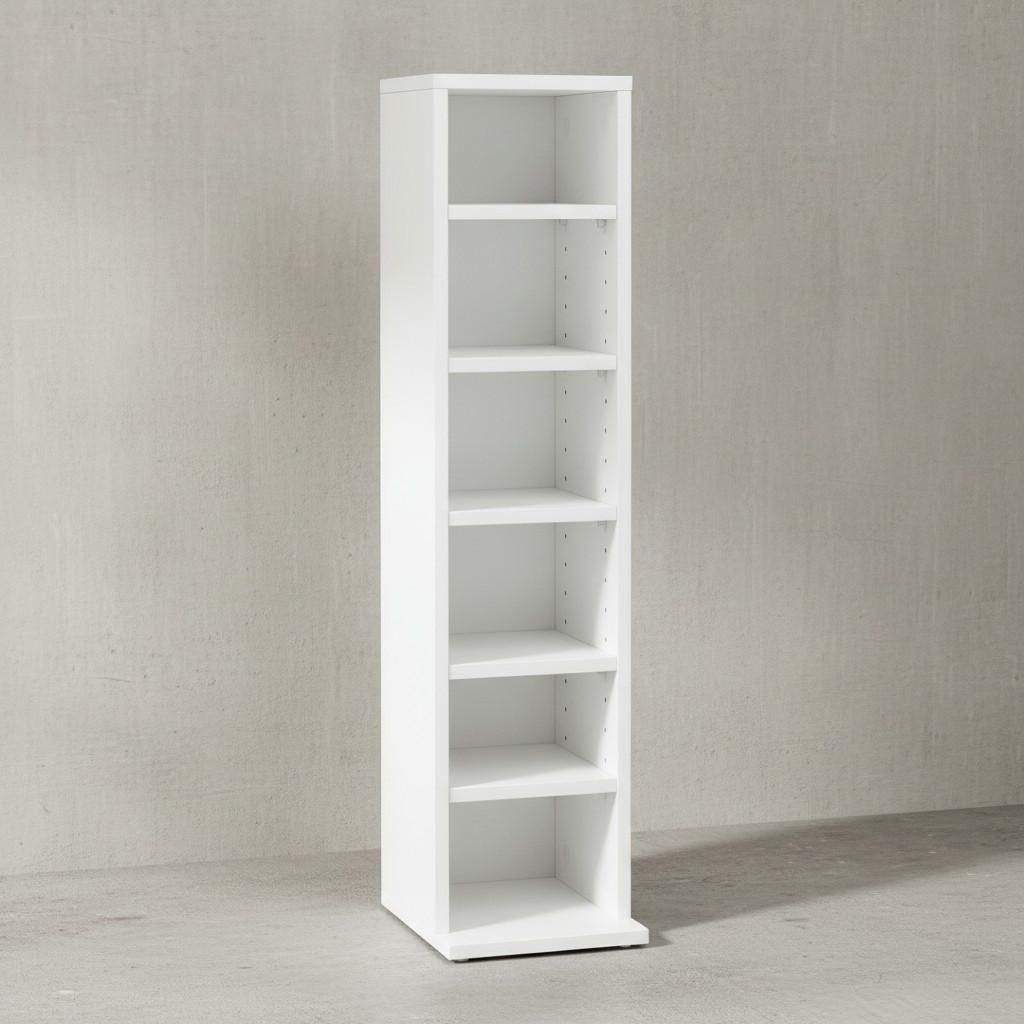 CD-REGAL – Holz, 6 Fächer, modern - Weiß, Holz (21/90/20cm) - KADIMA DESIGN