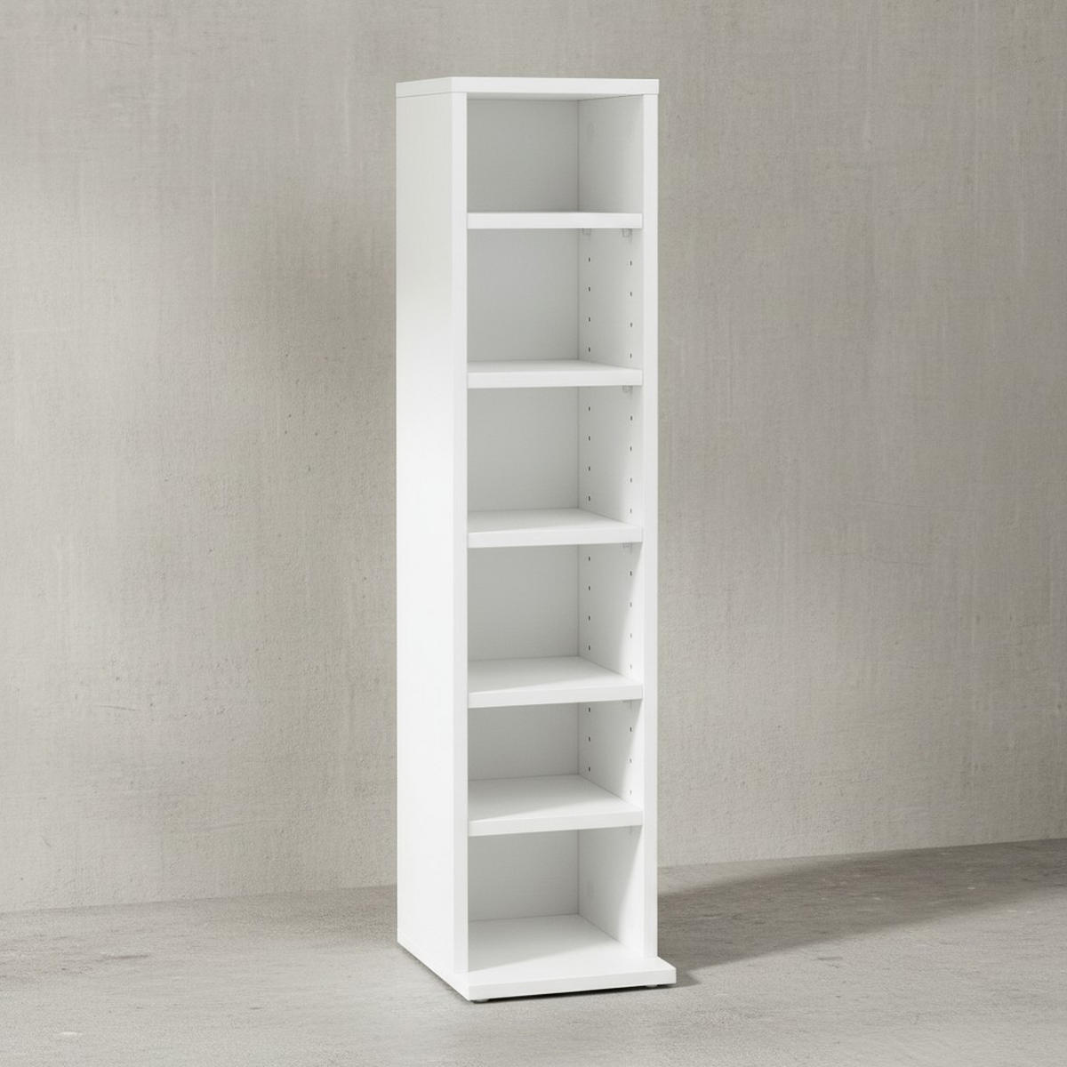 CD-REGAL – Holz, 6 Fächer, modern - Weiß, Holz (21/90/20cm) - KADIMA DESIGN