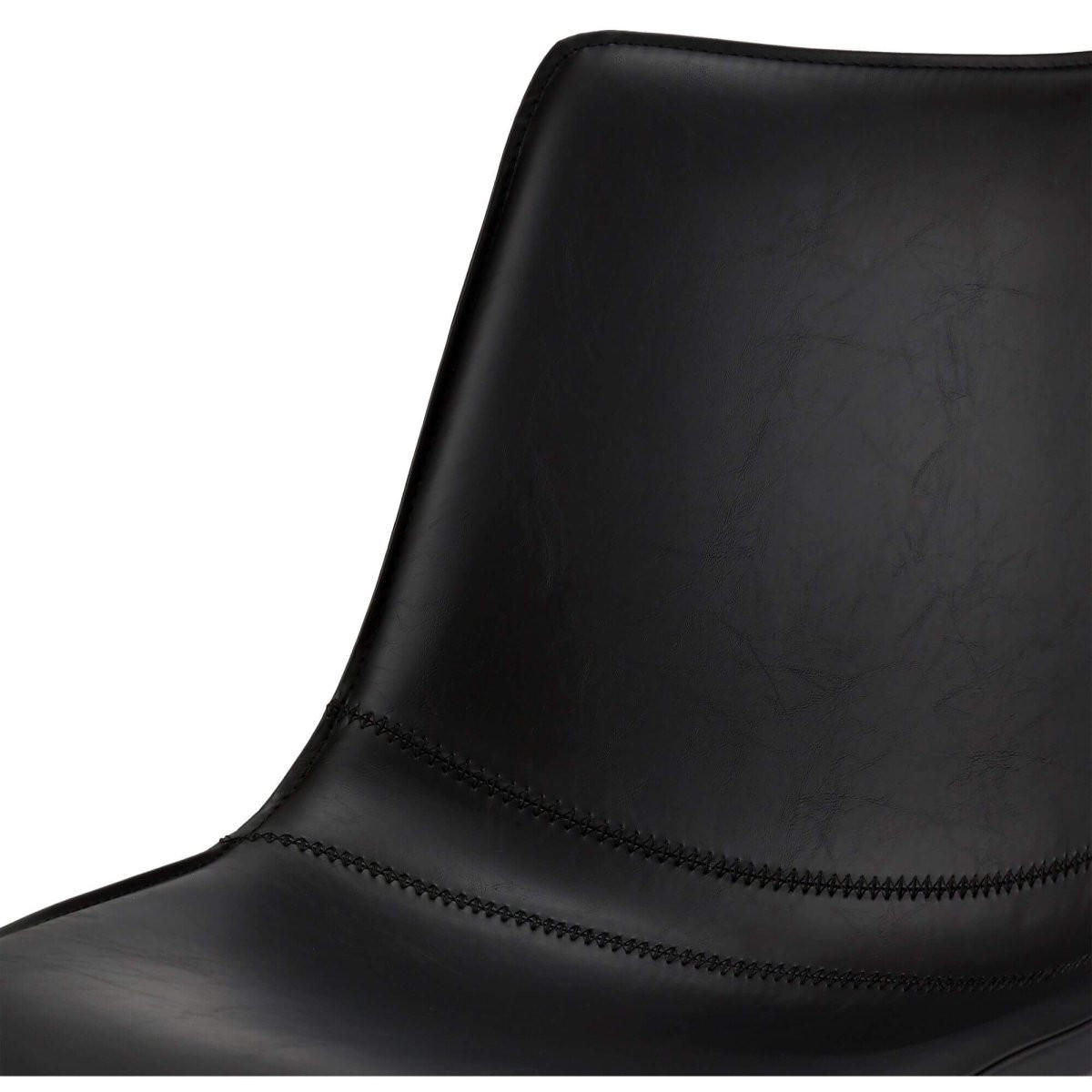 STUHL-SET 6 Stück in Kunstleder Schwarz - Schwarz, Textil/Metall (48/85/57cm) - Furnhouse