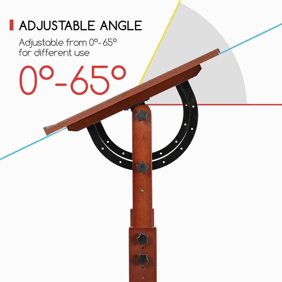 ZEICHENTISCH höhenverstellbar neigbar Walnussoptik - Braun, Holz (50/81/84cm)