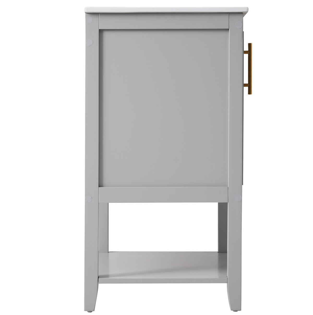 WASCHTISCHUNTERSCHRANK bodenstehend mit Keramikwaschbecken MDF Grau - Grau, Holzwerkstoff (47/87/61cm) - Beauniv