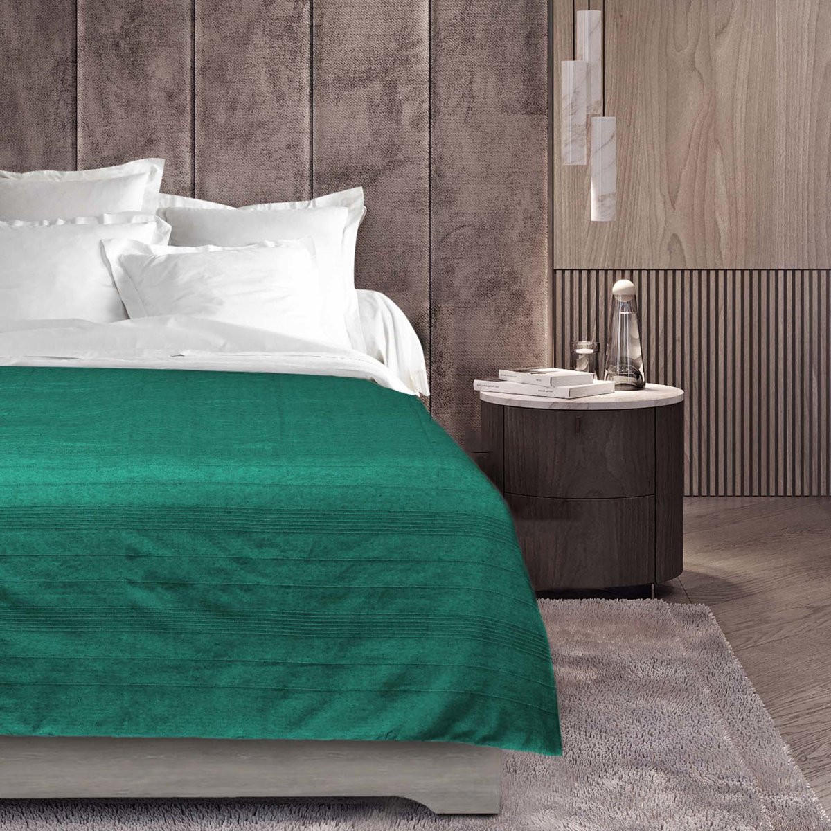 TAGESDECKE Lucile 220/240 cm - Grün, Naturmaterialien (220/240cm) - Douceur d´intérieur